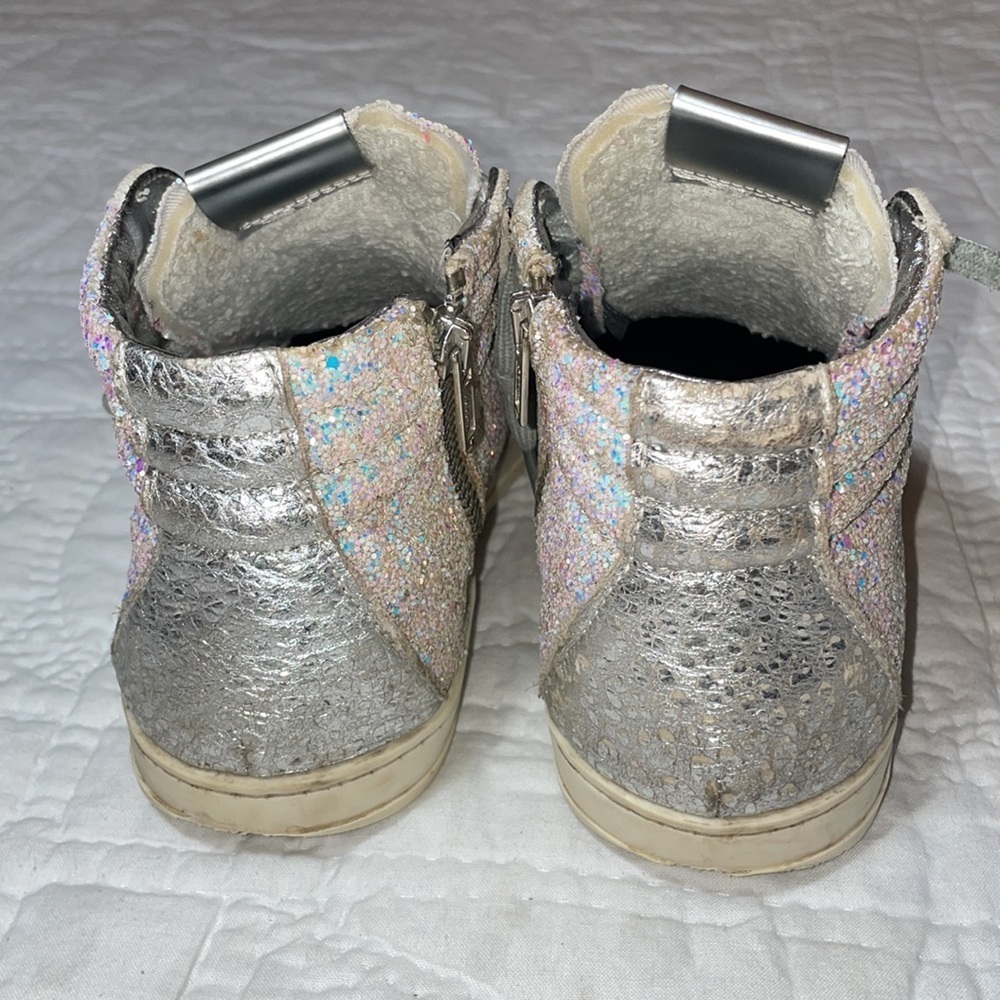 P448 Glitter Skate High Tops Side Zip Sz 37 MSRP $298 - Picture 3 of 13
